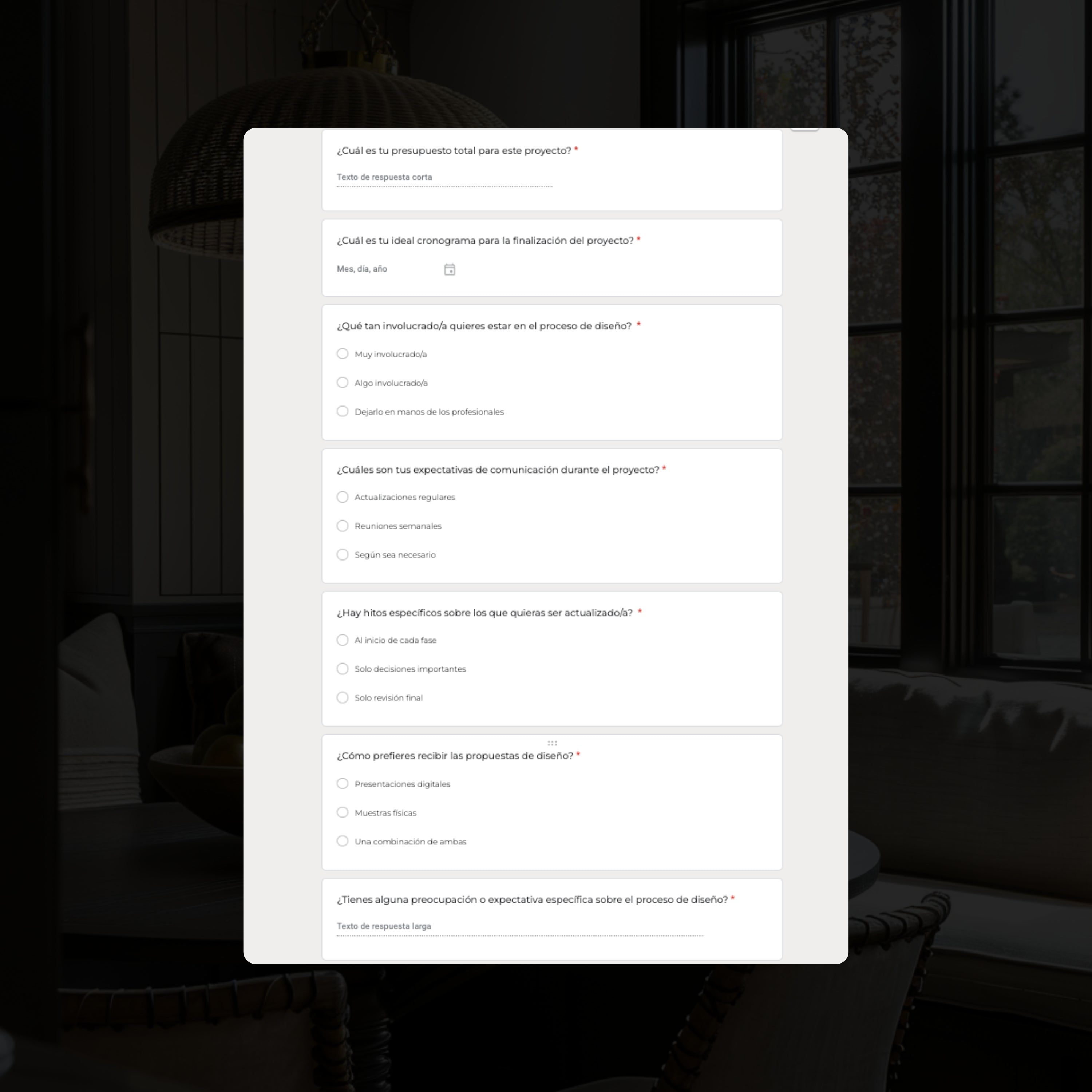 Cuestionario de Diseño